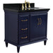 Bellaterra Home Forli 37" 2-Door 3-Drawer Blue Freestanding Vanity Set - Luxe Vanity & Tub