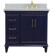 Bellaterra Home Forli 37" 2-Door 3-Drawer Blue Freestanding Vanity Set - Luxe Vanity & Tub