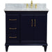 Bellaterra Home Forli 37" 2-Door 3-Drawer Blue Freestanding Vanity Set - Luxe Vanity & Tub