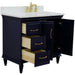 Bellaterra Home Forli 37" 2-Door 3-Drawer Blue Freestanding Vanity Set - Luxe Vanity & Tub