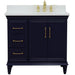 Bellaterra Home Forli 37" 2-Door 3-Drawer Blue Freestanding Vanity Set - Luxe Vanity & Tub