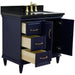 Bellaterra Home Forli 37" 2-Door 3-Drawer Blue Freestanding Vanity Set - Luxe Vanity & Tub