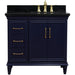 Bellaterra Home Forli 37" 2-Door 3-Drawer Blue Freestanding Vanity Set - Luxe Vanity & Tub