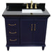 Bellaterra Home Forli 37" 2-Door 3-Drawer Blue Freestanding Vanity Set - Luxe Vanity & Tub