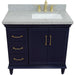 Bellaterra Home Forli 37" 2-Door 3-Drawer Blue Freestanding Vanity Set - Luxe Vanity & Tub