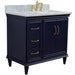 Bellaterra Home Forli 37" 2-Door 3-Drawer Blue Freestanding Vanity Set - Luxe Vanity & Tub