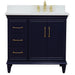 Bellaterra Home Forli 37" 2-Door 3-Drawer Blue Freestanding Vanity Set - Luxe Vanity & Tub