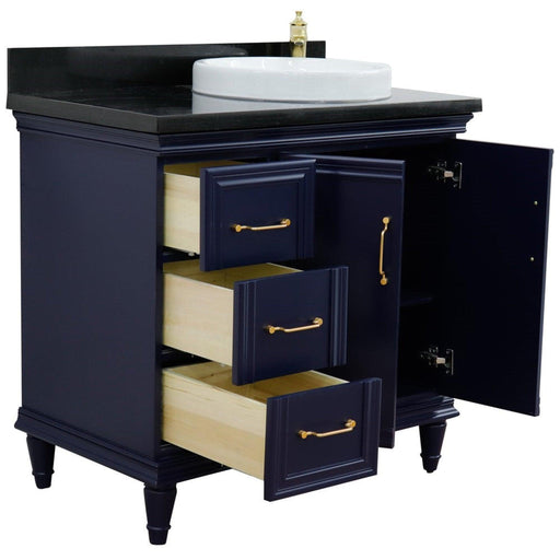 Bellaterra Home Forli 37" 2-Door 3-Drawer Blue Freestanding Vanity Set - Luxe Vanity & Tub