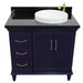 Bellaterra Home Forli 37" 2-Door 3-Drawer Blue Freestanding Vanity Set - Luxe Vanity & Tub