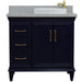 Bellaterra Home Forli 37" 2-Door 3-Drawer Blue Freestanding Vanity Set - Luxe Vanity & Tub