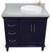 Bellaterra Home Forli 37" 2-Door 3-Drawer Blue Freestanding Vanity Set - Luxe Vanity & Tub