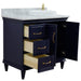 Bellaterra Home Forli 37" 2-Door 3-Drawer Blue Freestanding Vanity Set - Luxe Vanity & Tub