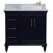 Bellaterra Home Forli 37" 2-Door 3-Drawer Blue Freestanding Vanity Set - Luxe Vanity & Tub