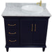 Bellaterra Home Forli 37" 2-Door 3-Drawer Blue Freestanding Vanity Set - Luxe Vanity & Tub