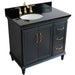 Bellaterra Home Forli 37" 2-Door 3-Drawer Dark Gray Freestanding Vanity Set - Luxe Vanity & Tub