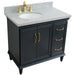 Bellaterra Home Forli 37" 2-Door 3-Drawer Dark Gray Freestanding Vanity Set - Luxe Vanity & Tub