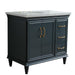 Bellaterra Home Forli 37" 2-Door 3-Drawer Dark Gray Freestanding Vanity Set - Luxe Vanity & Tub