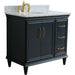 Bellaterra Home Forli 37" 2-Door 3-Drawer Dark Gray Freestanding Vanity Set - Luxe Vanity & Tub