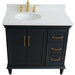 Bellaterra Home Forli 37" 2-Door 3-Drawer Dark Gray Freestanding Vanity Set - Luxe Vanity & Tub