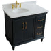 Bellaterra Home Forli 37" 2-Door 3-Drawer Dark Gray Freestanding Vanity Set - Luxe Vanity & Tub