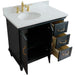 Bellaterra Home Forli 37" 2-Door 3-Drawer Dark Gray Freestanding Vanity Set - Luxe Vanity & Tub