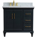 Bellaterra Home Forli 37" 2-Door 3-Drawer Dark Gray Freestanding Vanity Set - Luxe Vanity & Tub