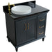 Bellaterra Home Forli 37" 2-Door 3-Drawer Dark Gray Freestanding Vanity Set - Luxe Vanity & Tub