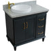 Bellaterra Home Forli 37" 2-Door 3-Drawer Dark Gray Freestanding Vanity Set - Luxe Vanity & Tub