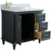 Bellaterra Home Forli 37" 2-Door 3-Drawer Dark Gray Freestanding Vanity Set - Luxe Vanity & Tub