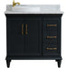 Bellaterra Home Forli 37" 2-Door 3-Drawer Dark Gray Freestanding Vanity Set - Luxe Vanity & Tub