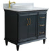 Bellaterra Home Forli 37" 2-Door 3-Drawer Dark Gray Freestanding Vanity Set - Luxe Vanity & Tub