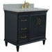 Bellaterra Home Forli 37" 2-Door 3-Drawer Dark Gray Freestanding Vanity Set - Luxe Vanity & Tub