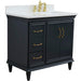 Bellaterra Home Forli 37" 2-Door 3-Drawer Dark Gray Freestanding Vanity Set - Luxe Vanity & Tub