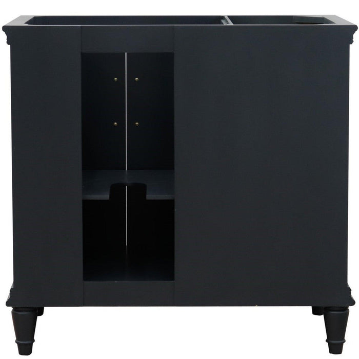 Bellaterra Home Forli 37" 2-Door 3-Drawer Dark Gray Freestanding Vanity Set - Luxe Vanity & Tub