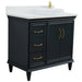 Bellaterra Home Forli 37" 2-Door 3-Drawer Dark Gray Freestanding Vanity Set - Luxe Vanity & Tub