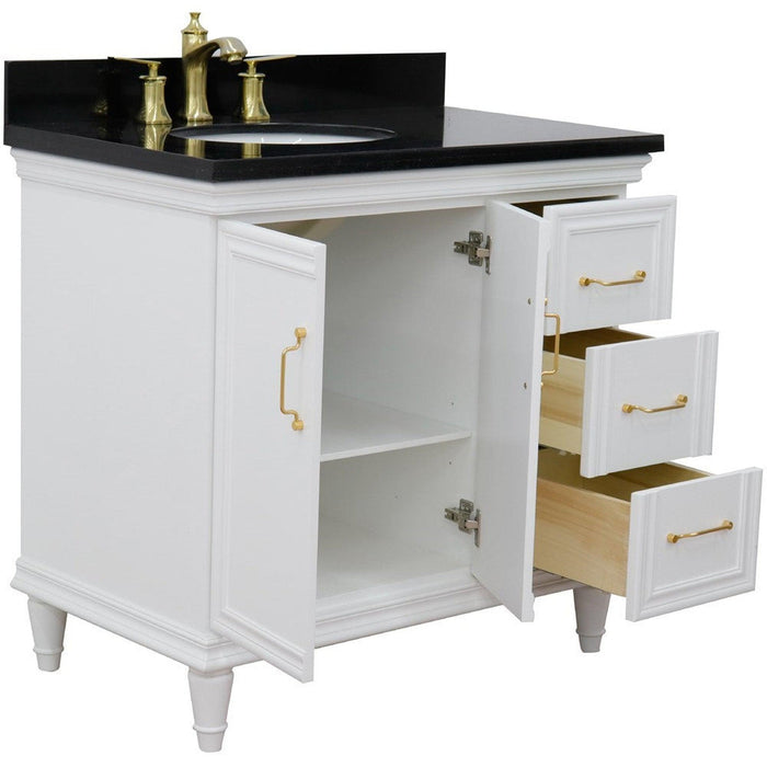 Bellaterra Home Forli 37" 2-Door 3-Drawer White Freestanding Vanity Set - Luxe Vanity & Tub