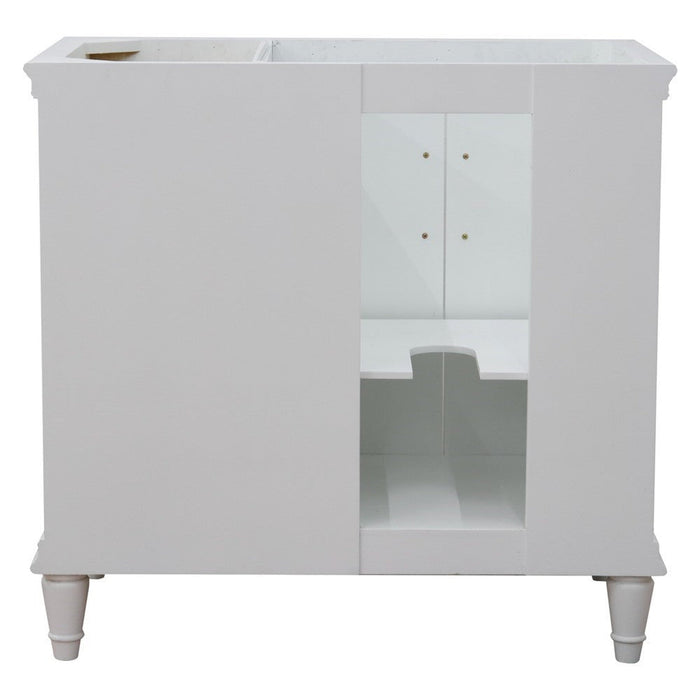 Bellaterra Home Forli 37" 2-Door 3-Drawer White Freestanding Vanity Set - Luxe Vanity & Tub