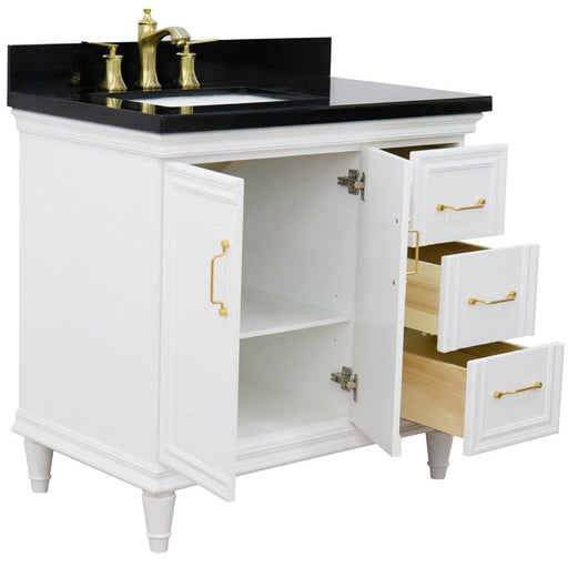 Bellaterra Home Forli 37" 2-Door 3-Drawer White Freestanding Vanity Set - Luxe Vanity & Tub