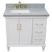 Bellaterra Home Forli 37" 2-Door 3-Drawer White Freestanding Vanity Set - Luxe Vanity & Tub