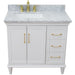 Bellaterra Home Forli 37" 2-Door 3-Drawer White Freestanding Vanity Set - Luxe Vanity & Tub