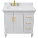 Bellaterra Home Forli 37" 2-Door 3-Drawer White Freestanding Vanity Set - Luxe Vanity & Tub