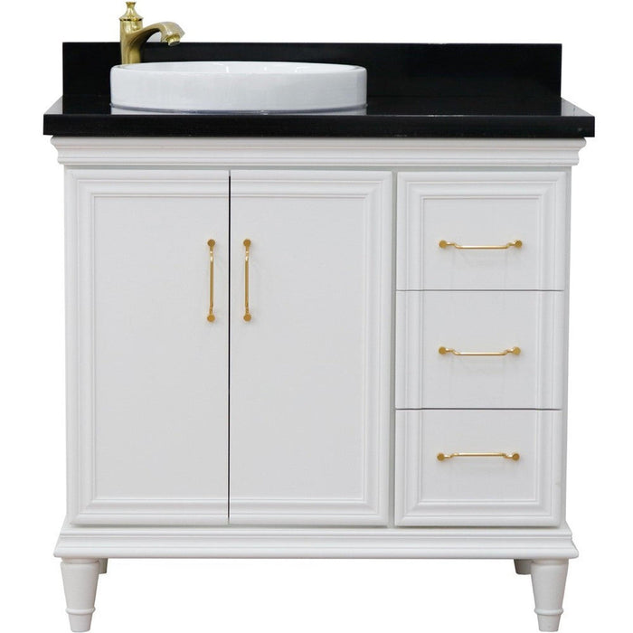 Bellaterra Home Forli 37" 2-Door 3-Drawer White Freestanding Vanity Set - Luxe Vanity & Tub