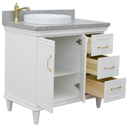 Bellaterra Home Forli 37" 2-Door 3-Drawer White Freestanding Vanity Set - Luxe Vanity & Tub