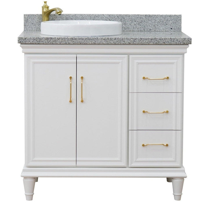 Bellaterra Home Forli 37" 2-Door 3-Drawer White Freestanding Vanity Set - Luxe Vanity & Tub