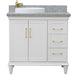 Bellaterra Home Forli 37" 2-Door 3-Drawer White Freestanding Vanity Set - Luxe Vanity & Tub