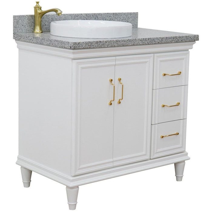 Bellaterra Home Forli 37" 2-Door 3-Drawer White Freestanding Vanity Set - Luxe Vanity & Tub