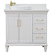 Bellaterra Home Forli 37" 2-Door 3-Drawer White Freestanding Vanity Set - Luxe Vanity & Tub