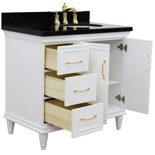 Bellaterra Home Forli 37" 2-Door 3-Drawer White Freestanding Vanity Set - Luxe Vanity & Tub