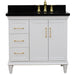 Bellaterra Home Forli 37" 2-Door 3-Drawer White Freestanding Vanity Set - Luxe Vanity & Tub