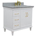 Bellaterra Home Forli 37" 2-Door 3-Drawer White Freestanding Vanity Set - Luxe Vanity & Tub